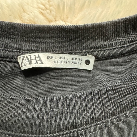 NWOT Zara Black Cotton Sleeveless Crewneck Tank Top with Shoulder Pads in L - Picture 3 of 6